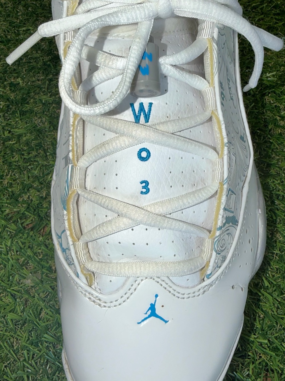 Air Jordan 6 Rings Las Vegas White Purple Blue High Top Sneakers US 10.5 - Picture 8 of 9